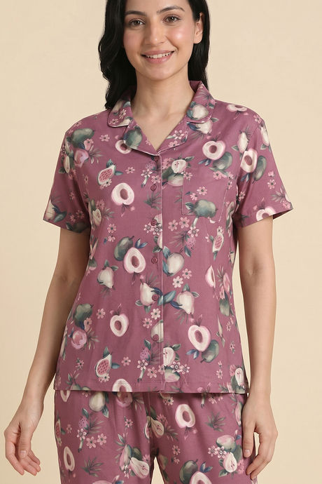 Zivame Buttersoft Fruity Collection Knit Poly Pyjama Set - Mesa Rose — image 5
